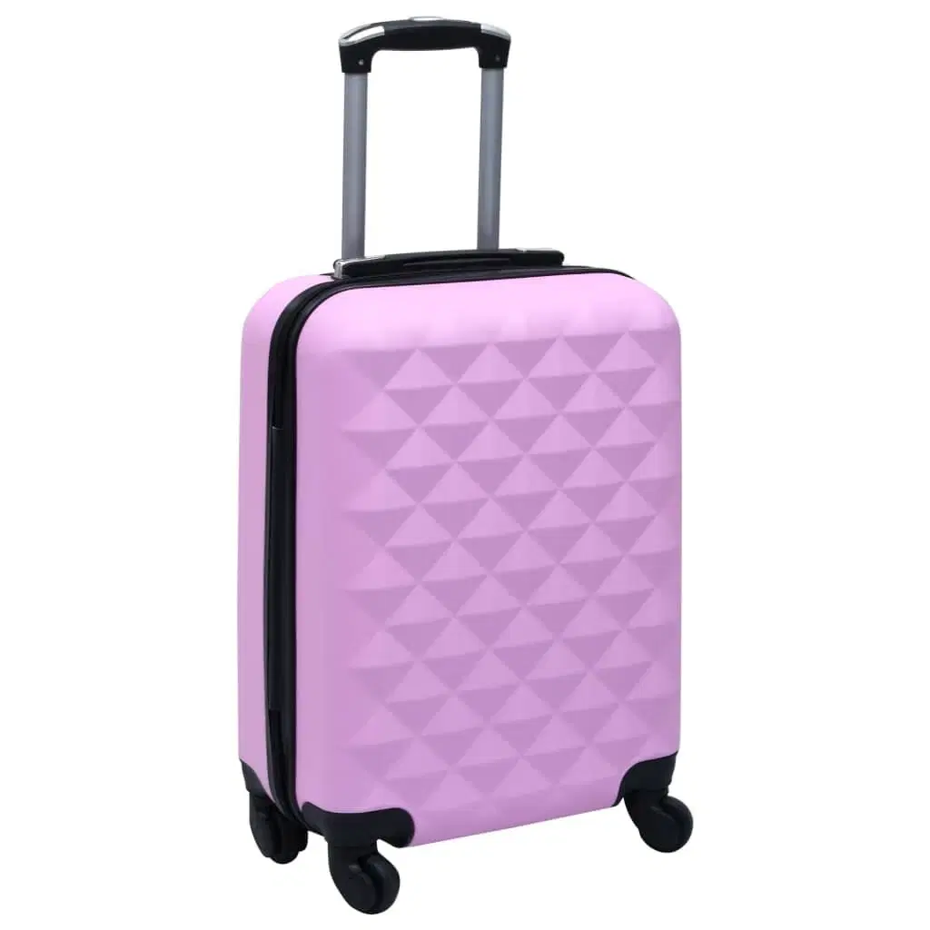 Kuffert sæt 2 stk. hardcase ABS pink | Ringe -