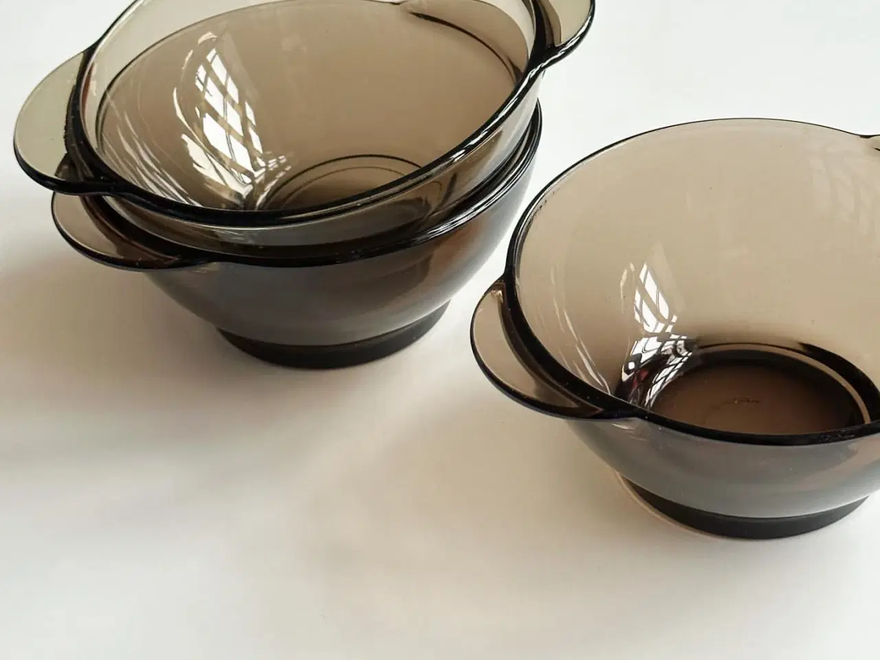 Billede 1 - Duralex, røgfarvet glas m ører