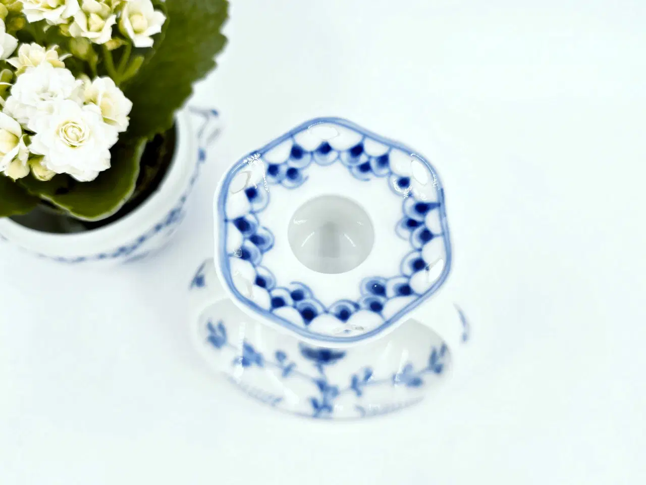 Billede 4 - Sommerfugl lysestage med blondekant 1  sortering 