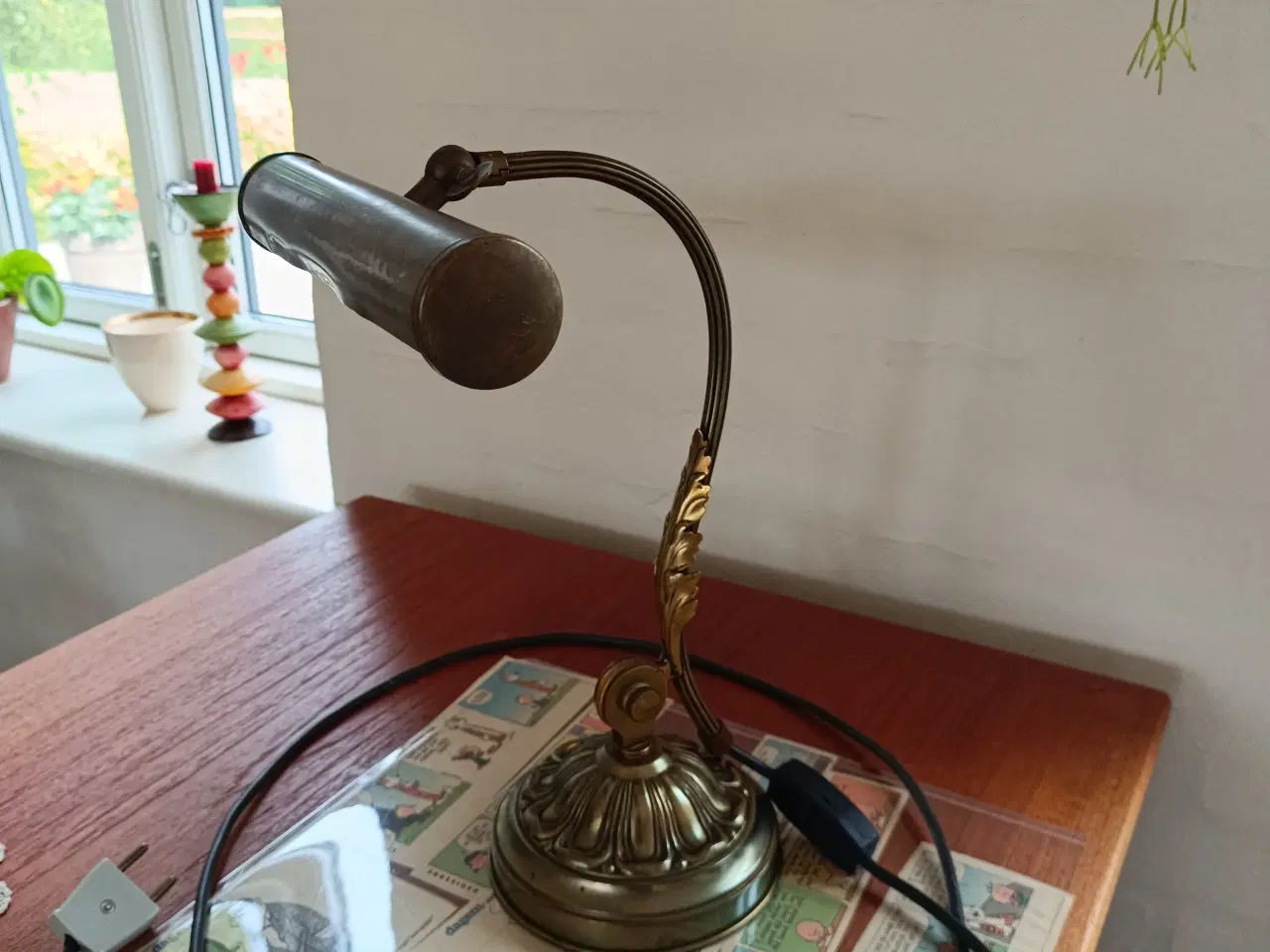 Billede 1 - Klaver lampe i messing