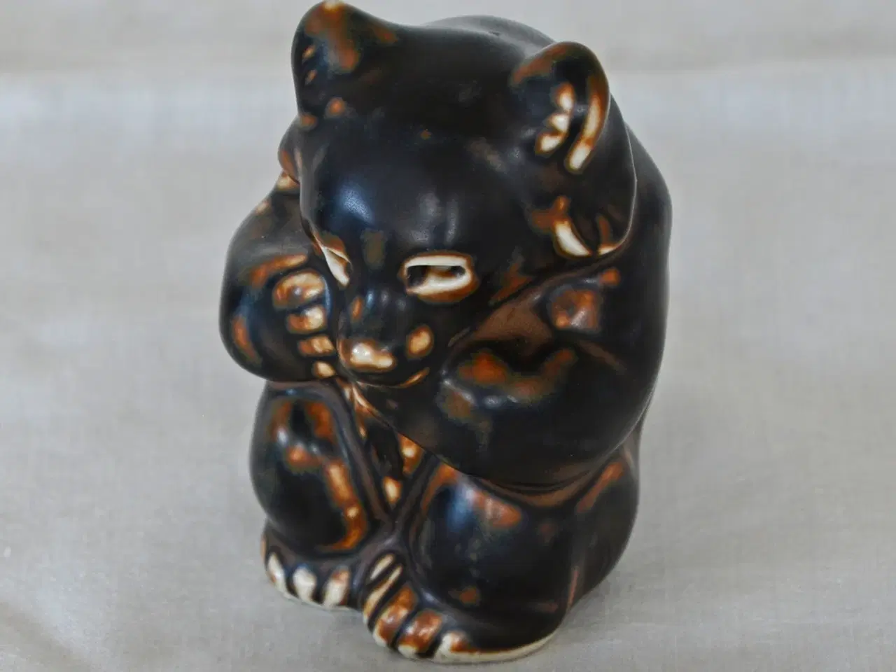 Billede 6 - 4 Bjørneunger i brunt stentøj - Royal Copenhagen		