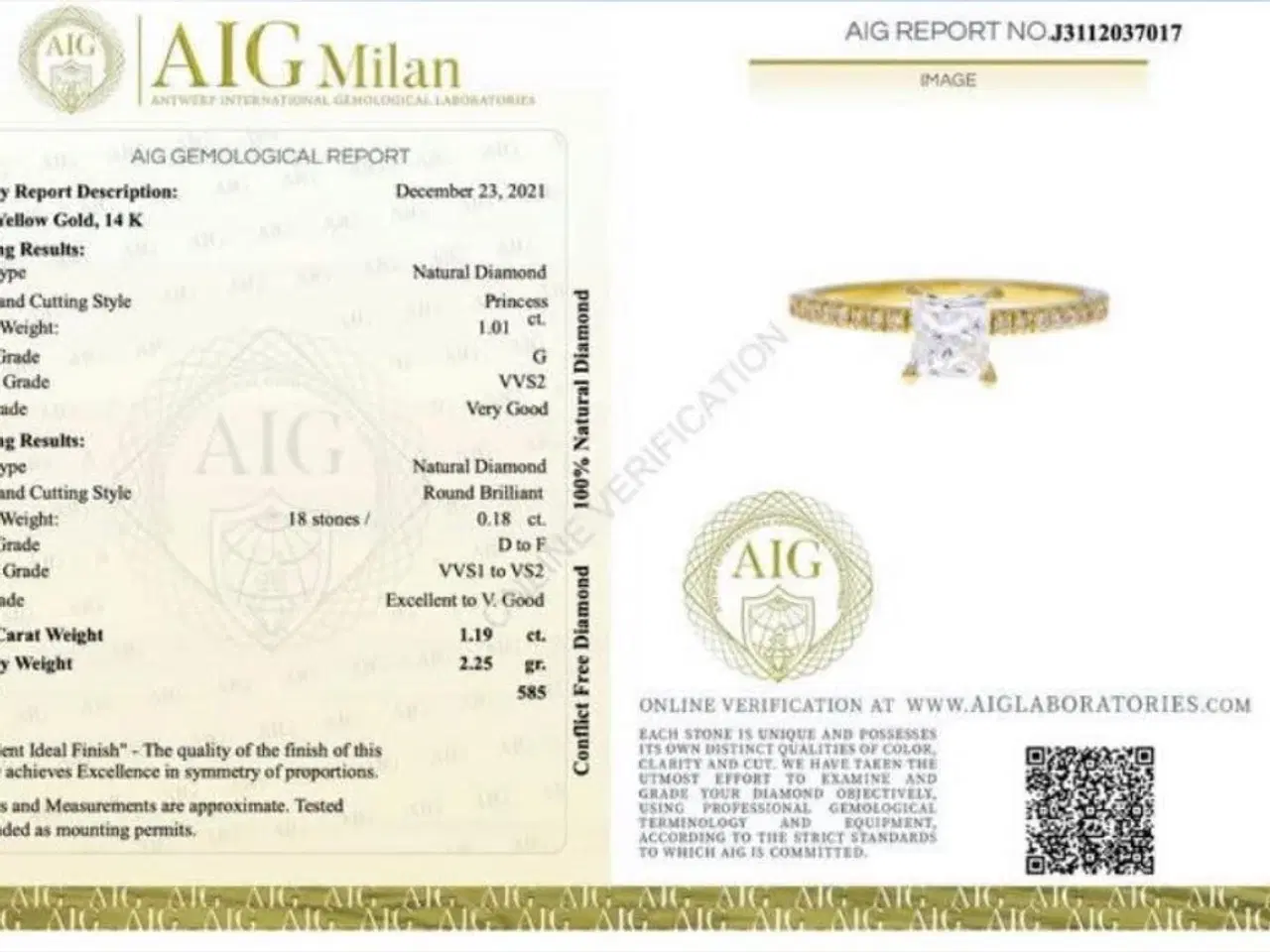 Billede 4 - Naturlig Diamantring 1.19ct