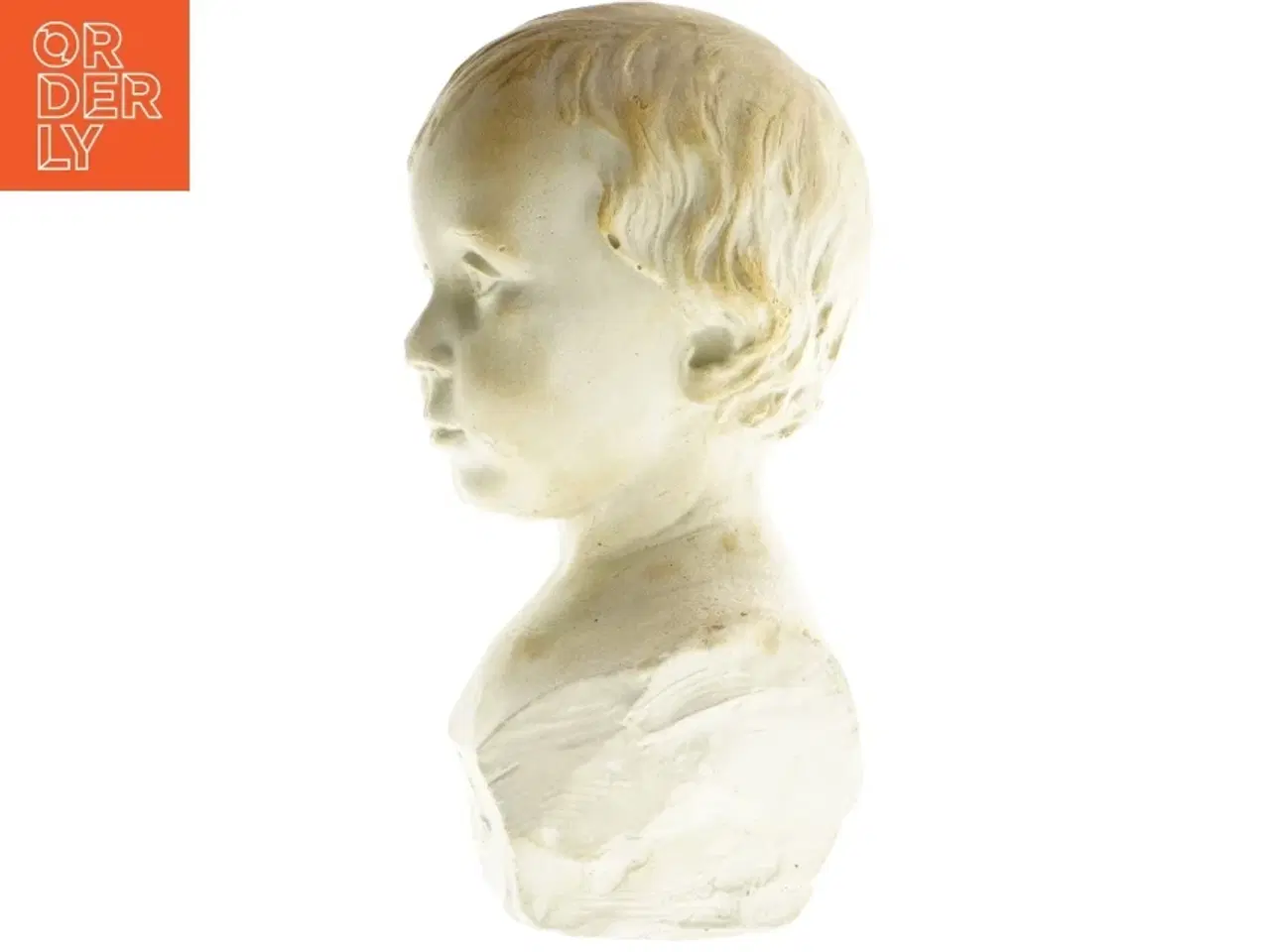 Billede 2 - Skulptur af menneskehoved, gipsbuste (str. 33 cm)