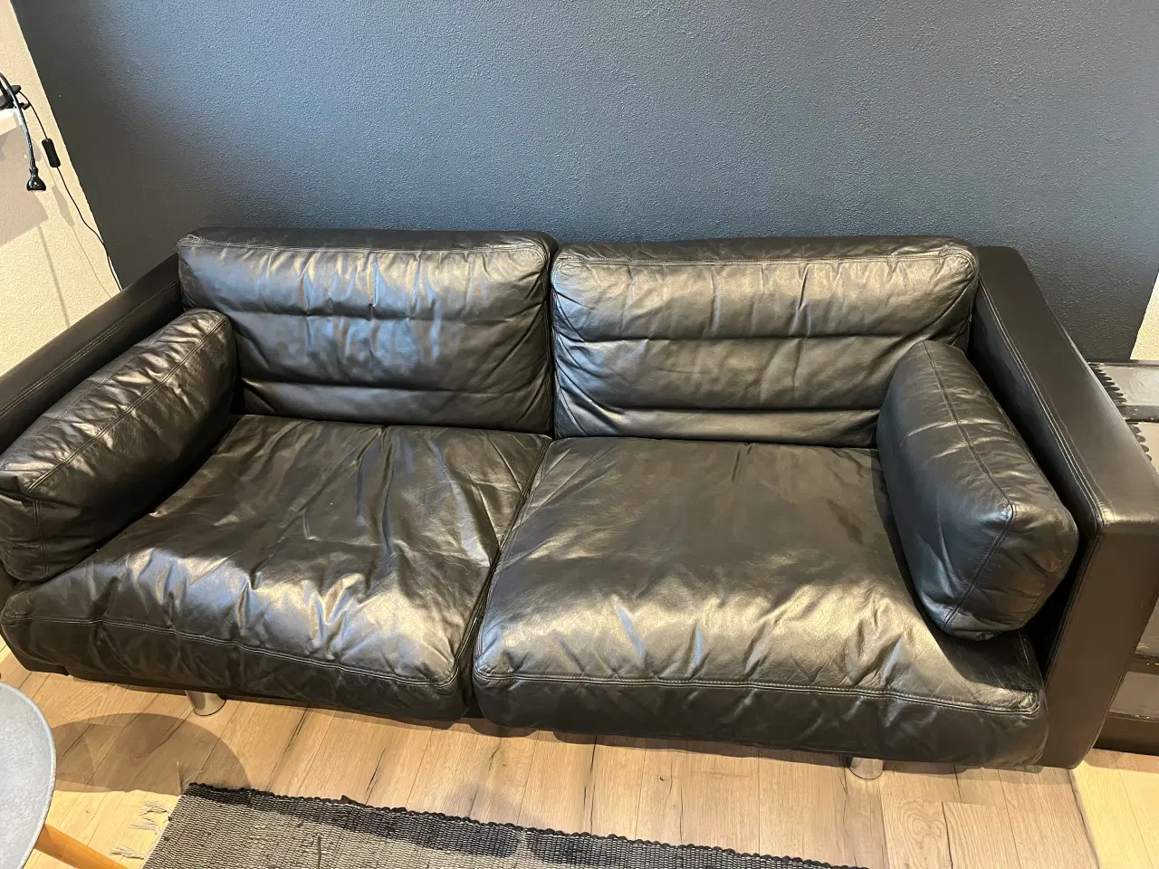 Billede 1 - Læder sofa sælges
