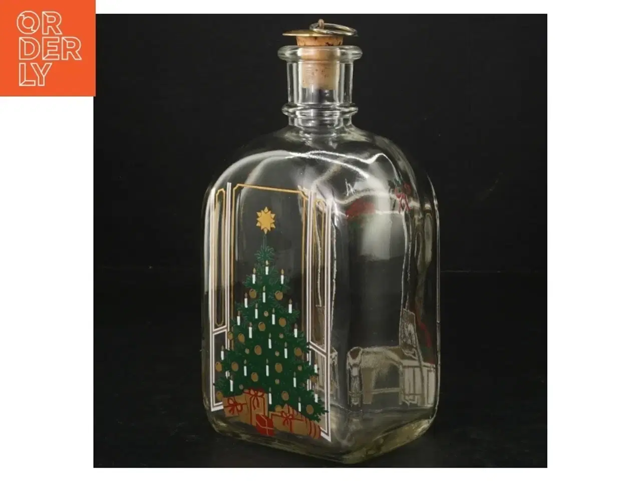 Billede 3 - Dekorativ juleflaske fra Holmegaard (str. H. 19 cm)