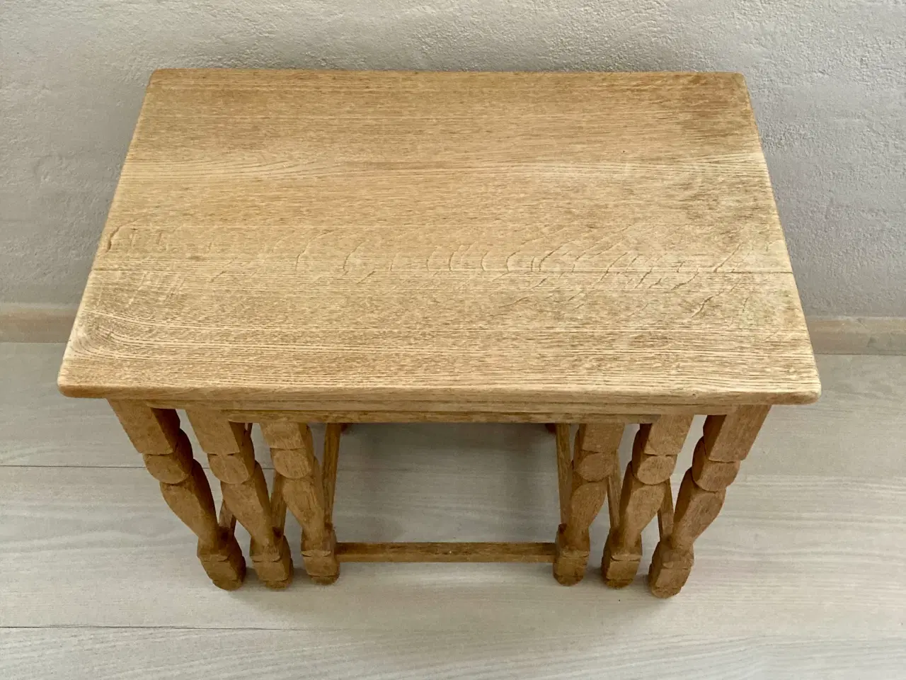 Billede 4 - 1960’er 3 indskudsborde massiv egetræ Dansk møbel