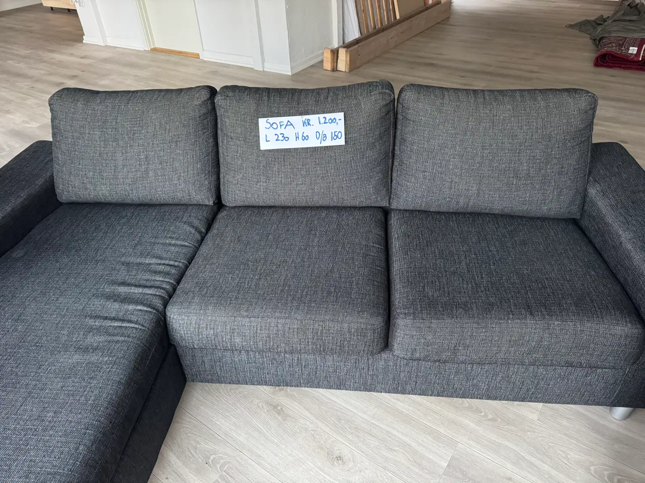 Billede 1 - 3 personers sofa med chaiselong