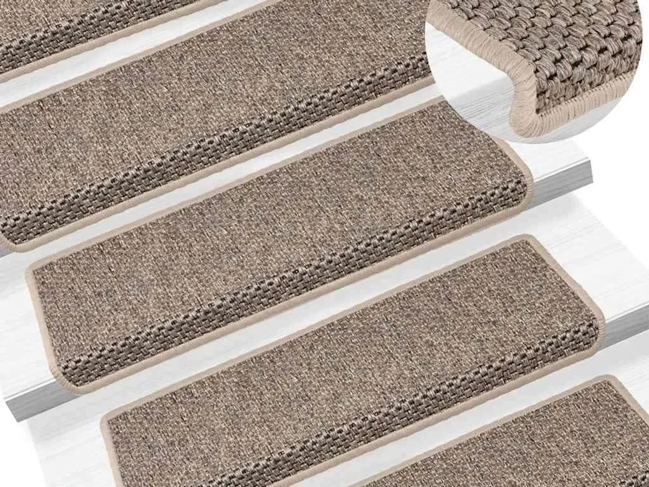 Billede 6 - Selvklæbende trappemåtter 15 stk. 65x21x4 cm sisal-look beige