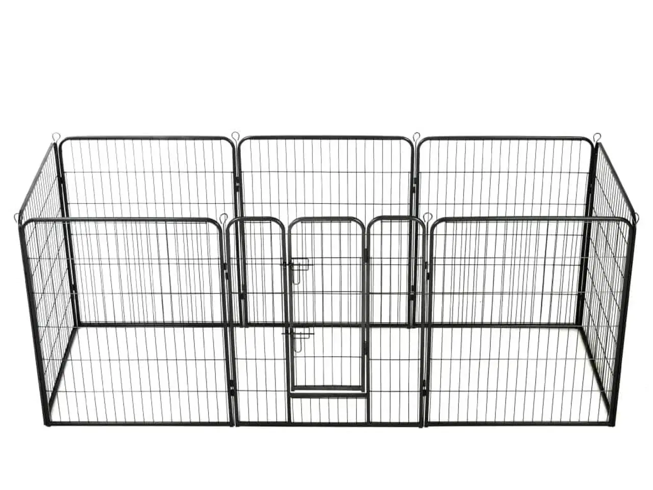 Billede 1 - Løbegård til hunde 8 paneler stål 80 x 100 sort