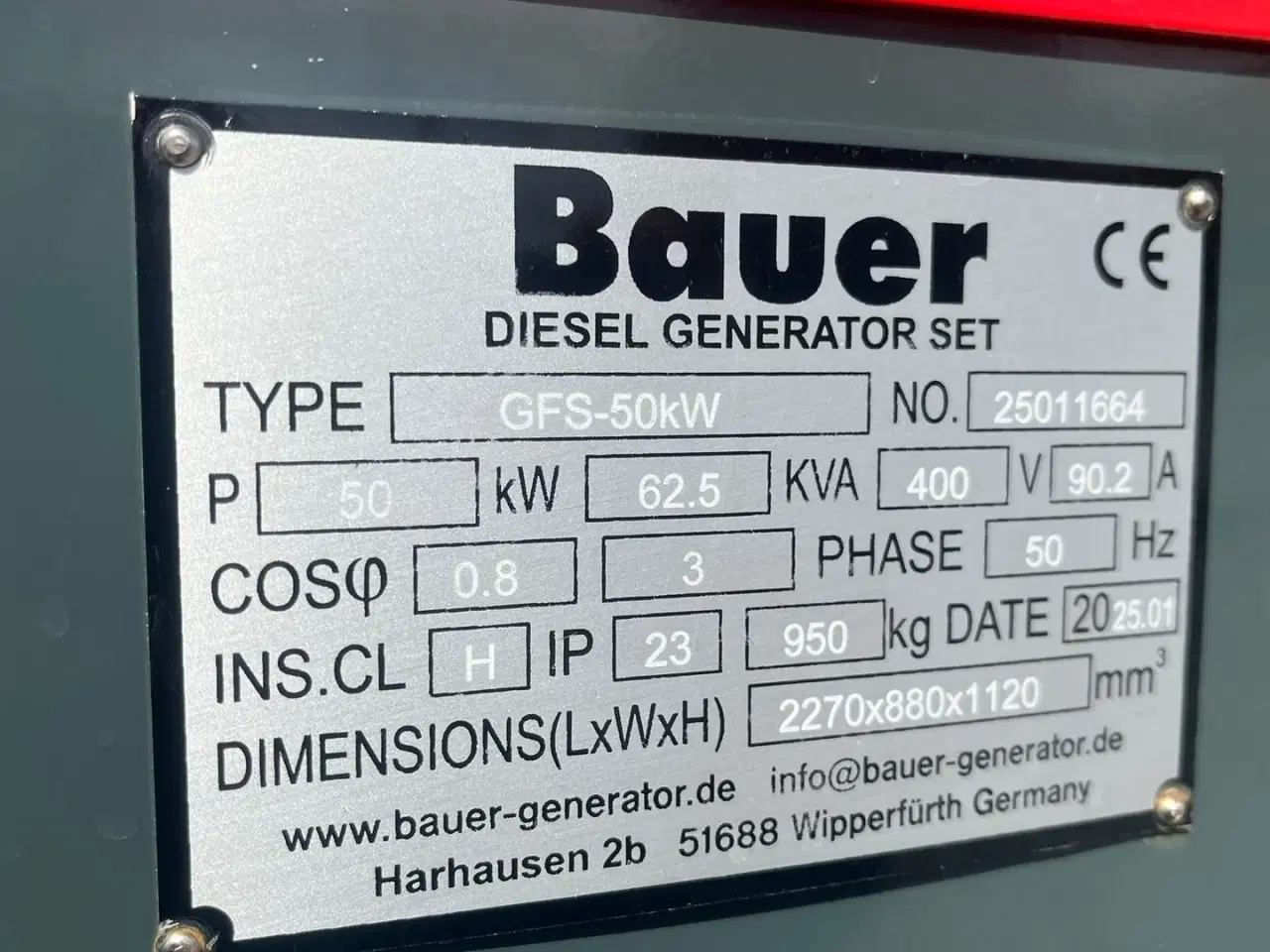 Billede 4 - Bauer GFS-50 ATS, 50 kW/62,5 kVA