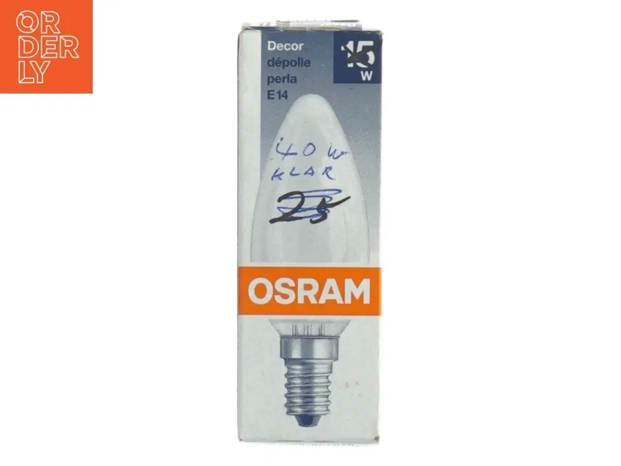 Billede 3 - Osram Decor pærepære E14 15W fra Osram (str. 40. watt. klar)