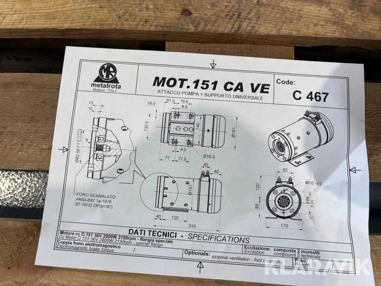 Billede 12 - El-motor Metalrota 151NA - 24 volt
