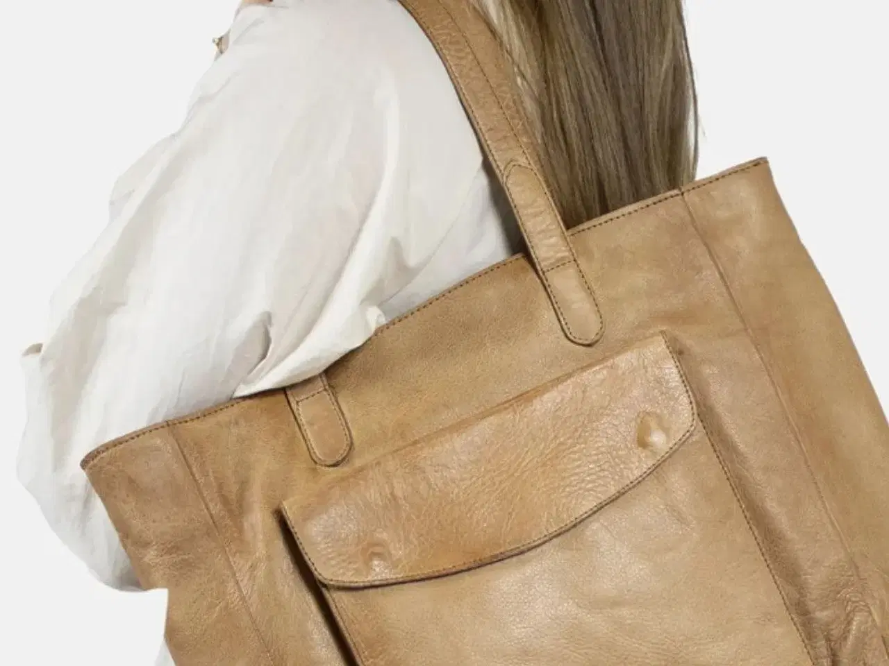 Billede 1 - Læder/skind shoppingbag Re:designed