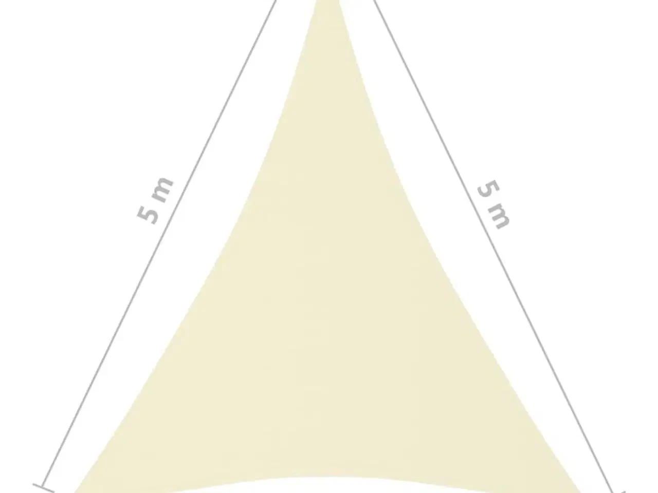 Billede 6 - Solsejl 4x5x5 m oxfordstof trekantet cremefarvet