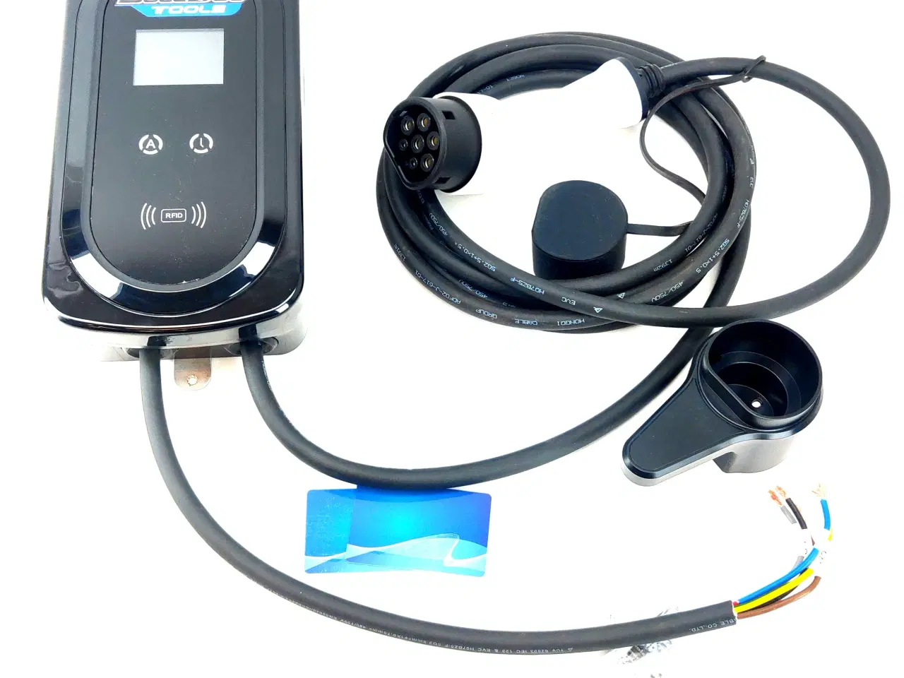 Billede 1 - Elbil oplader 8-16A med LCD display, RFID kort, app styring og 5 meter kabel
