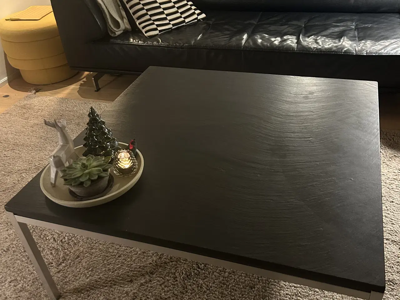 Billede 2 - Flot sofabord med sort skiferbordplade
