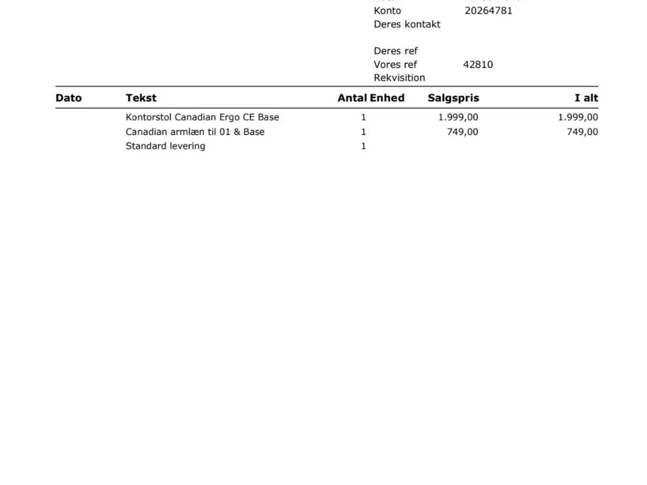 Billede 10 - Kontorstol Canadian Ergo Base m. armlæn