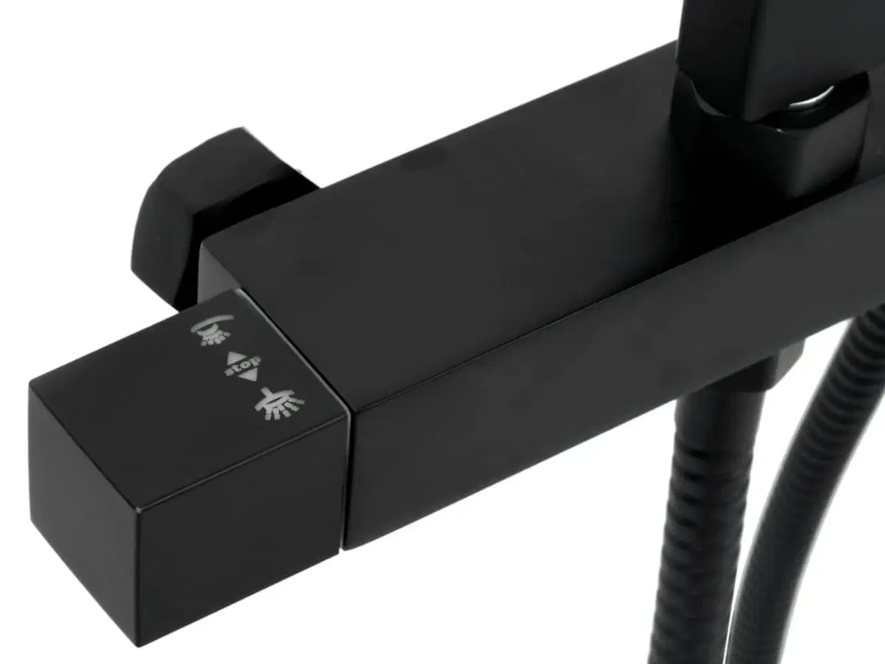 Billede 8 - Dobbelt brusehoved med blandingsbatteri og slange messing sort