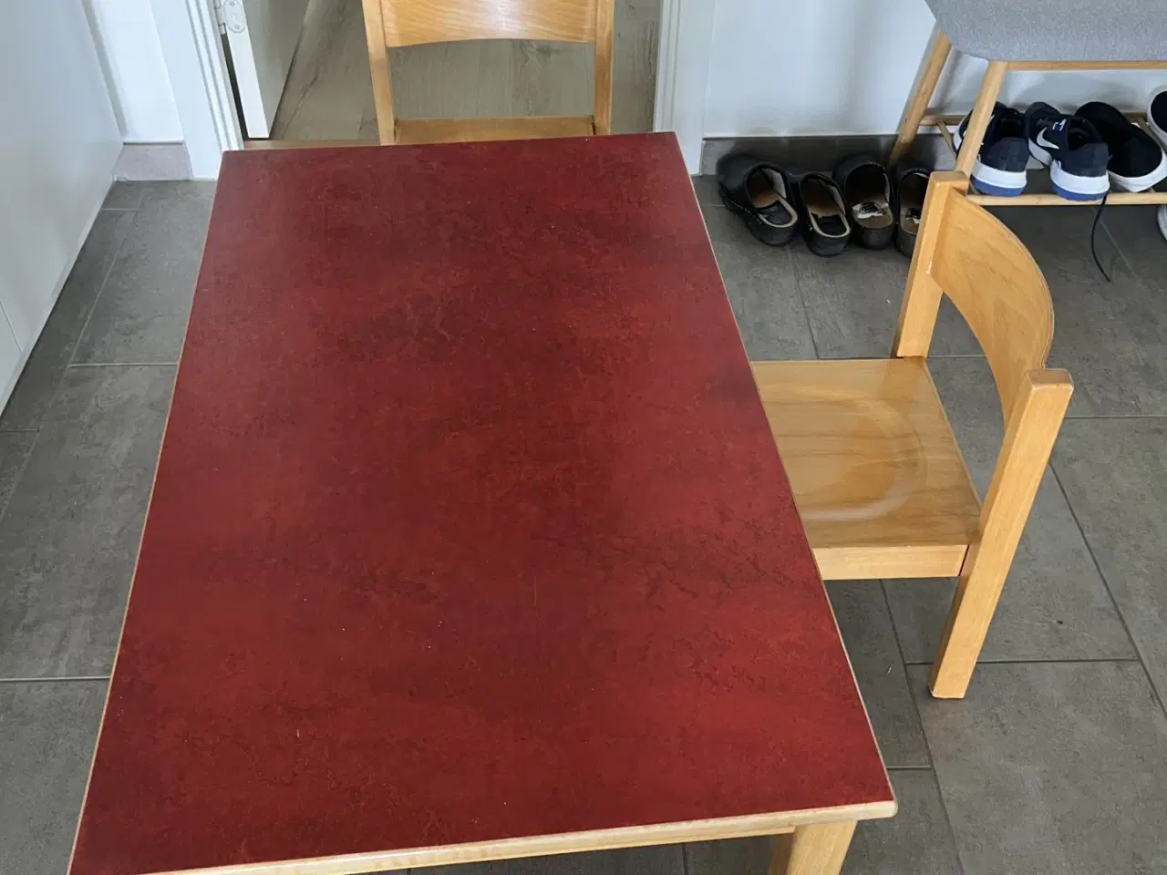Billede 2 - Børnebord Sæt Rød Træ