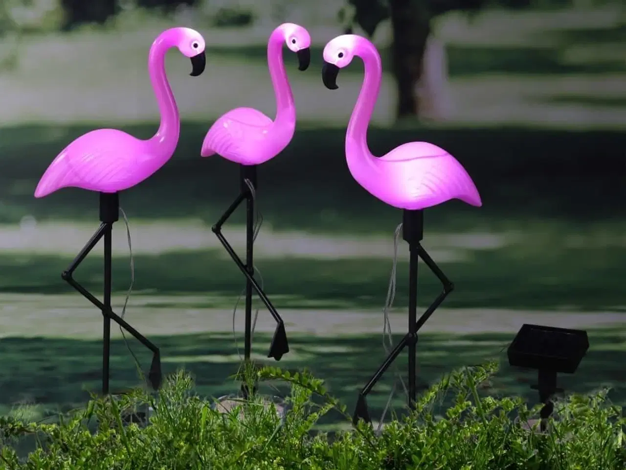 Billede 1 - soldrevet havelampe Flamingo 3 stk.
