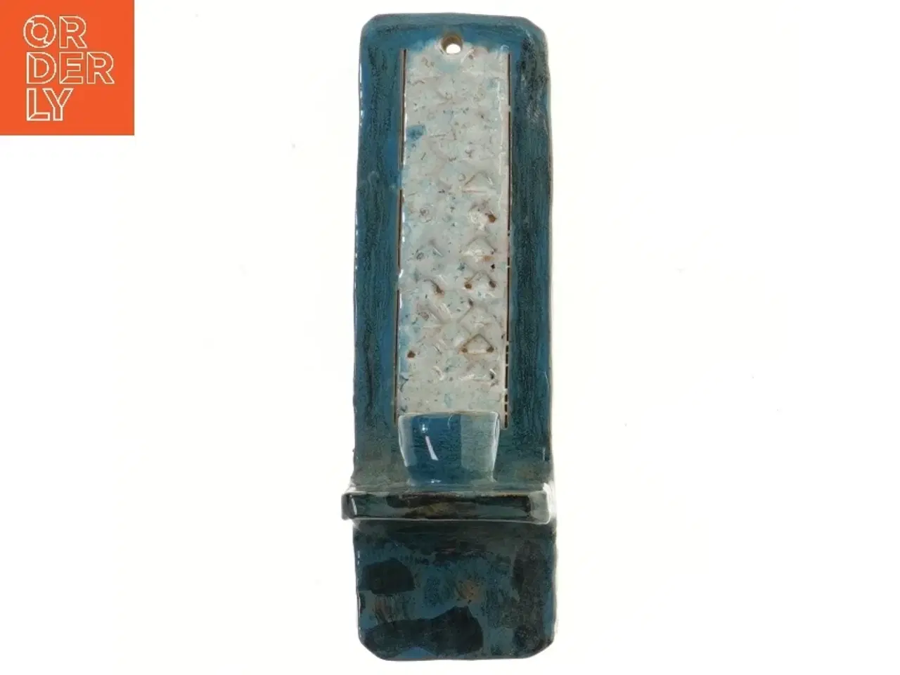 Billede 1 - Keramisk lysestage til væg (str. 24,5x7,5 cm)