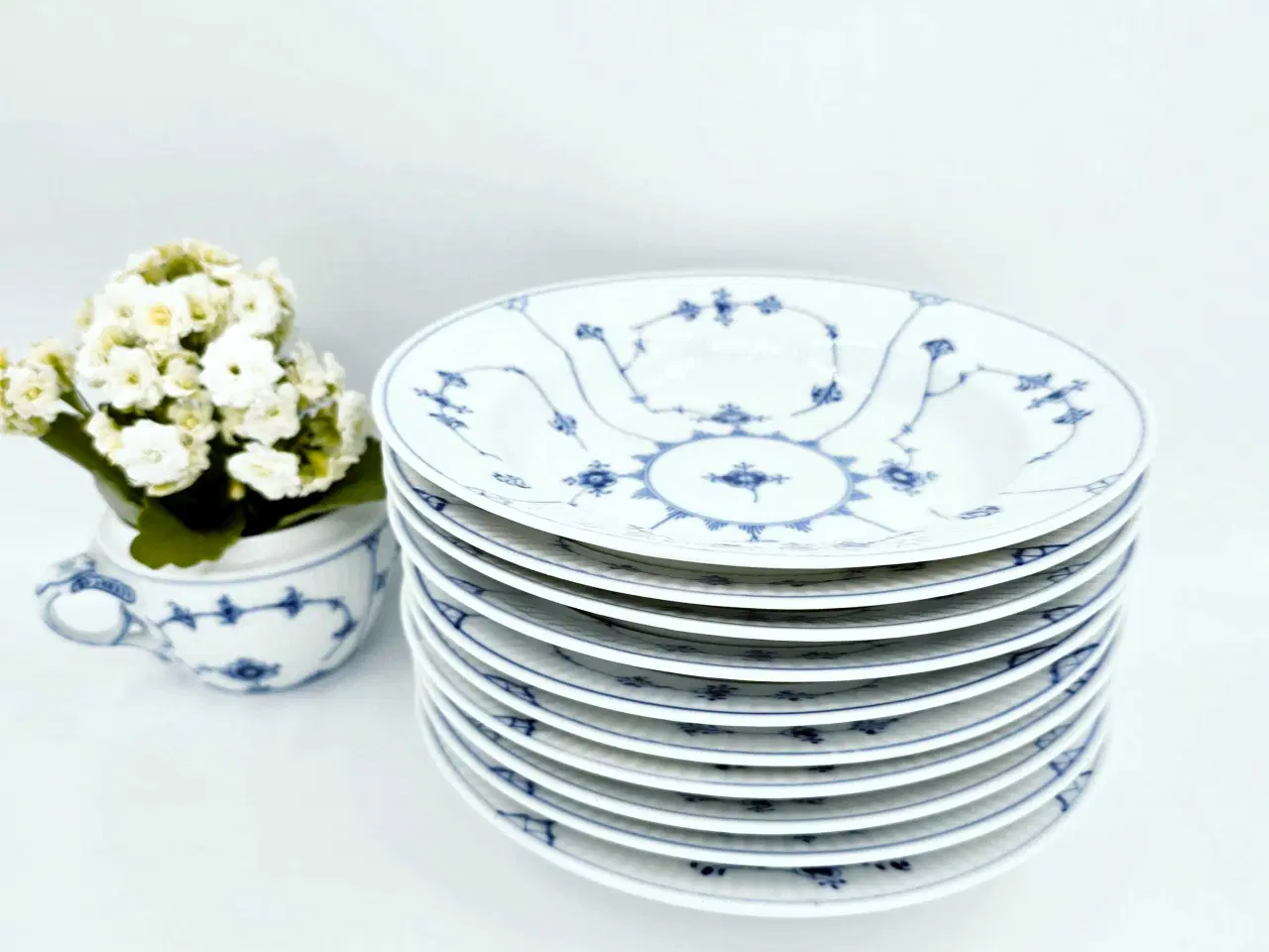 Billede 6 - Musselmalet Riflet Dyb Tallerken 1 sortering Porce