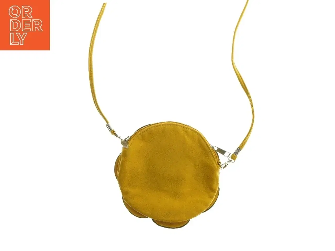 Billede 2 - Gul rund taske med blomstermønster (str. Ø 16 cm)