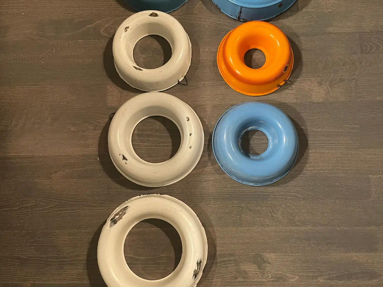 Billede 1 - Randform emalje hvid blå