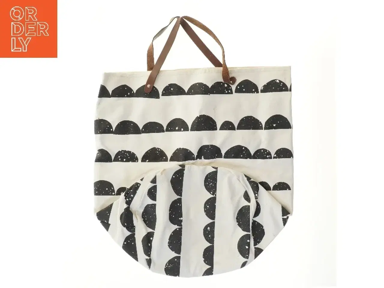 Billede 2 - Stor taske med halvcirkel mønster (str. 60x60 cm)