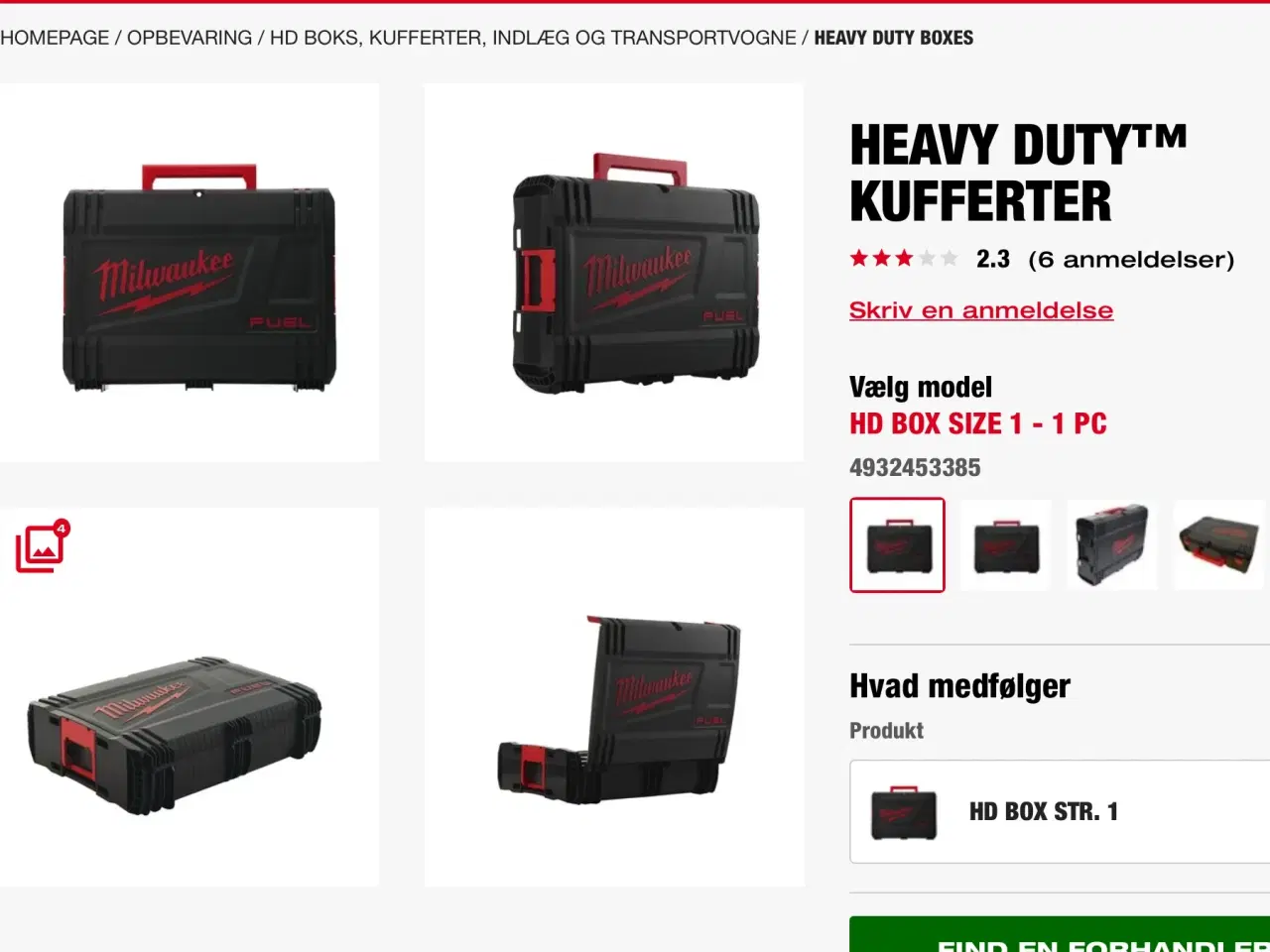 Billede 1 - Milwaukee HD kuffert størrelse #1 HELT NY