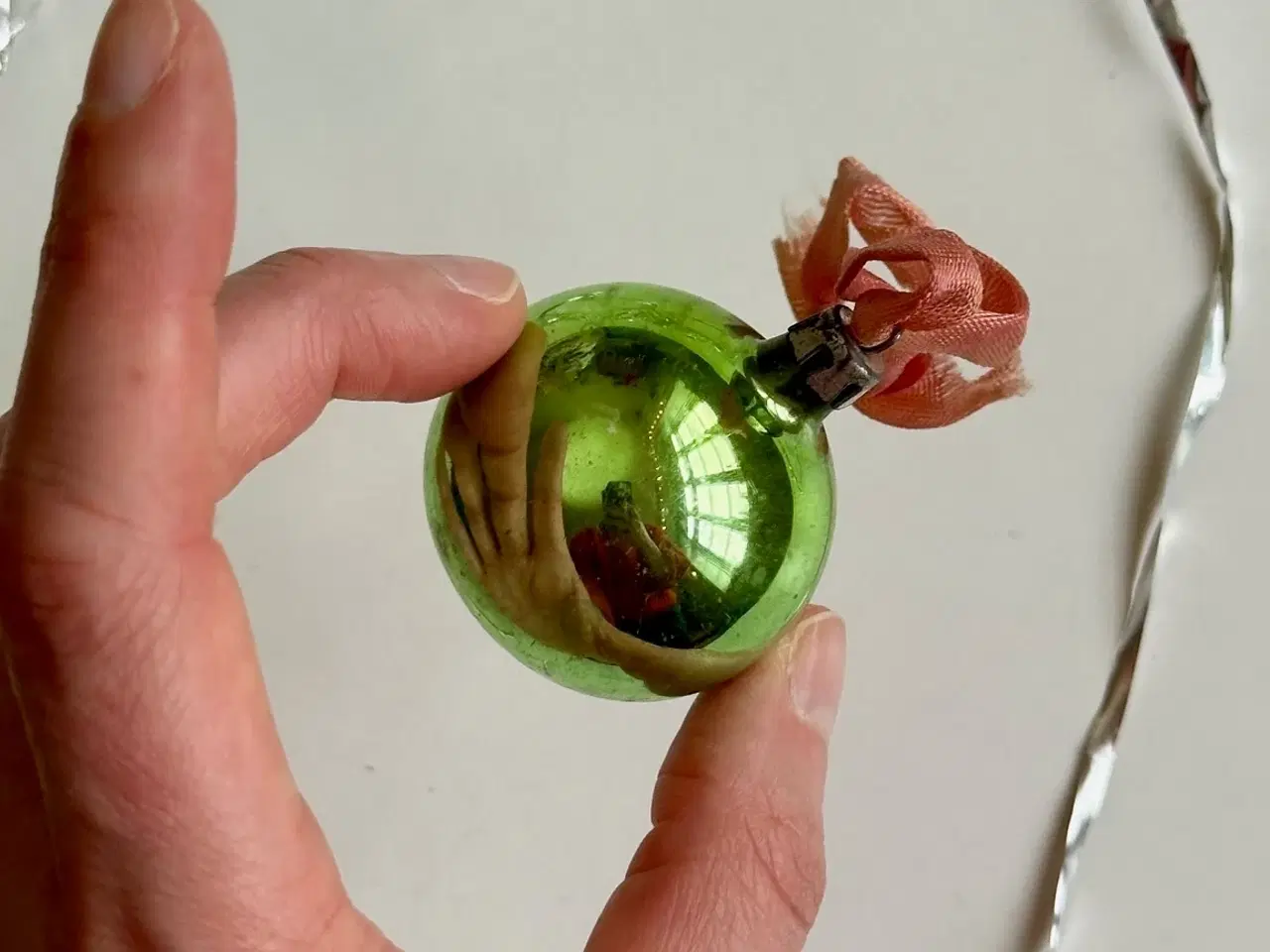 Billede 3 - Gammel julekugle, lille grøn