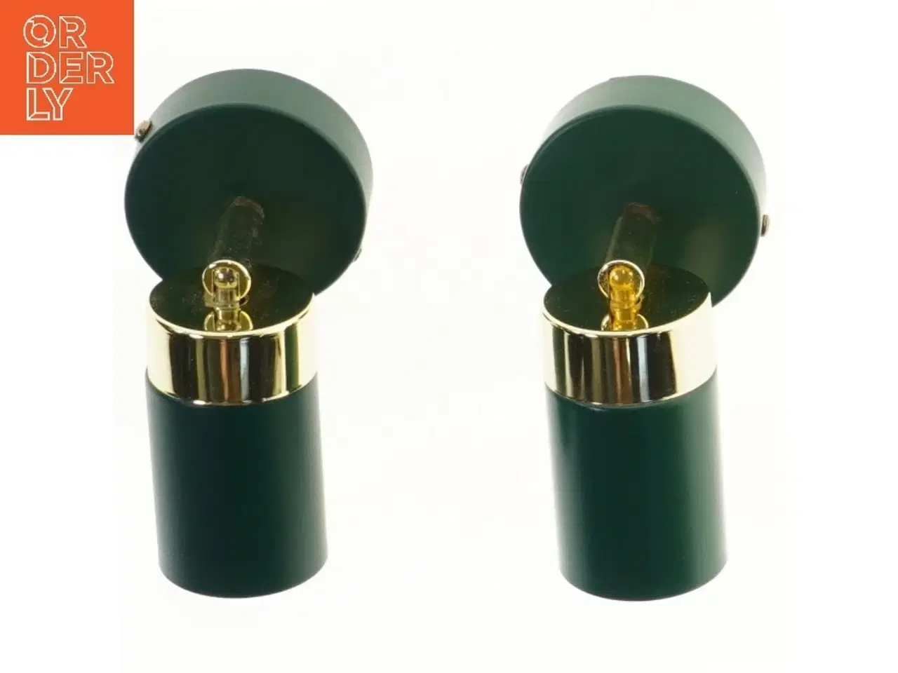 Billede 2 - Grønne væglamper med guld (str. 15 cm)