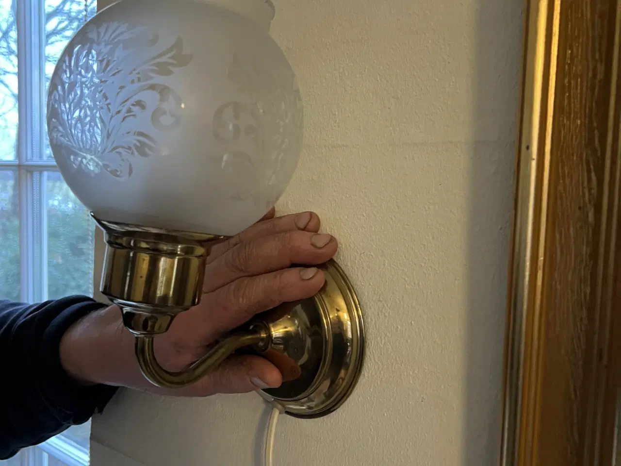 Billede 1 - Antik væglampe