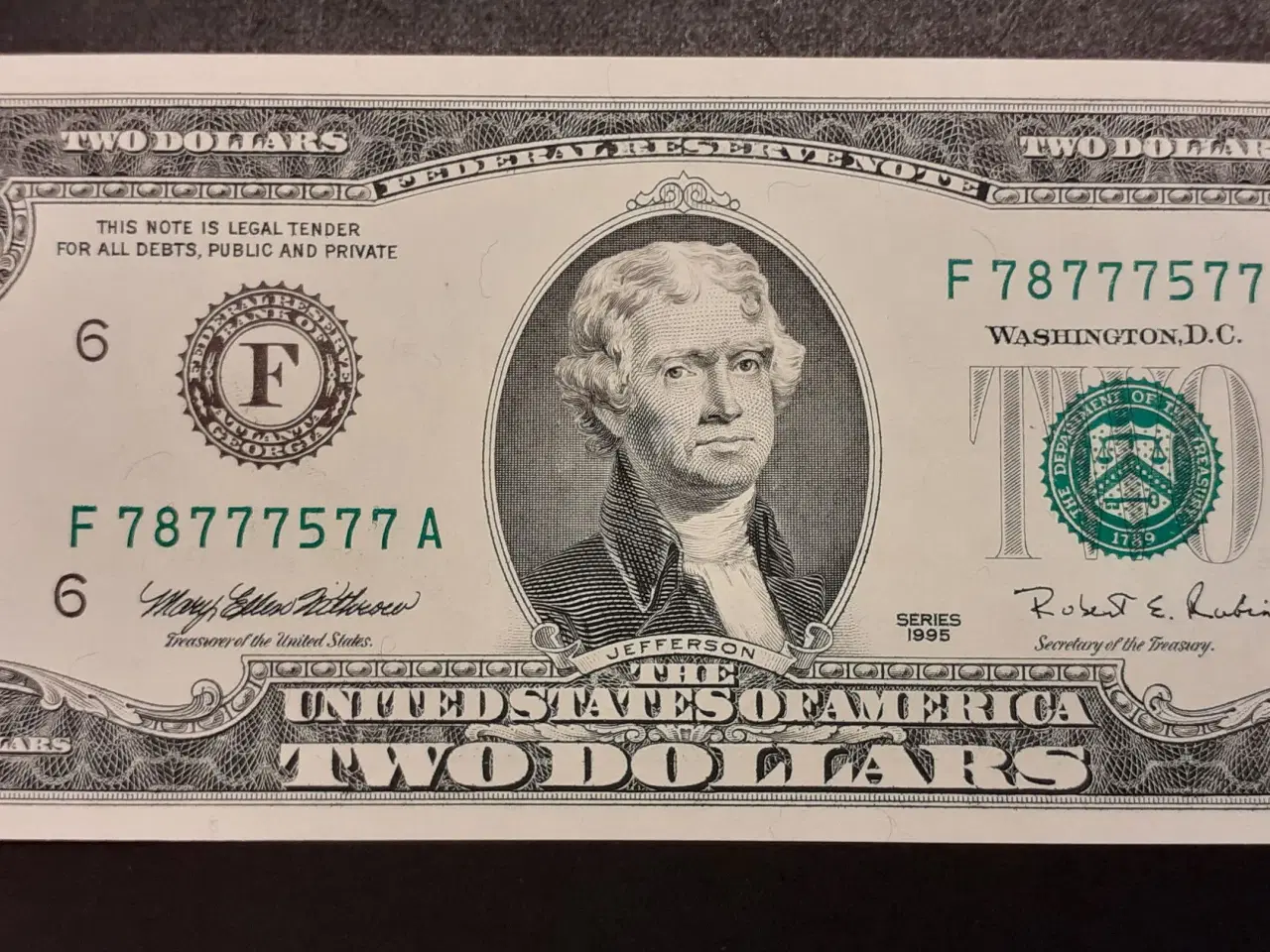 Billede 1 - USA 2 Dollar 1995 UNC