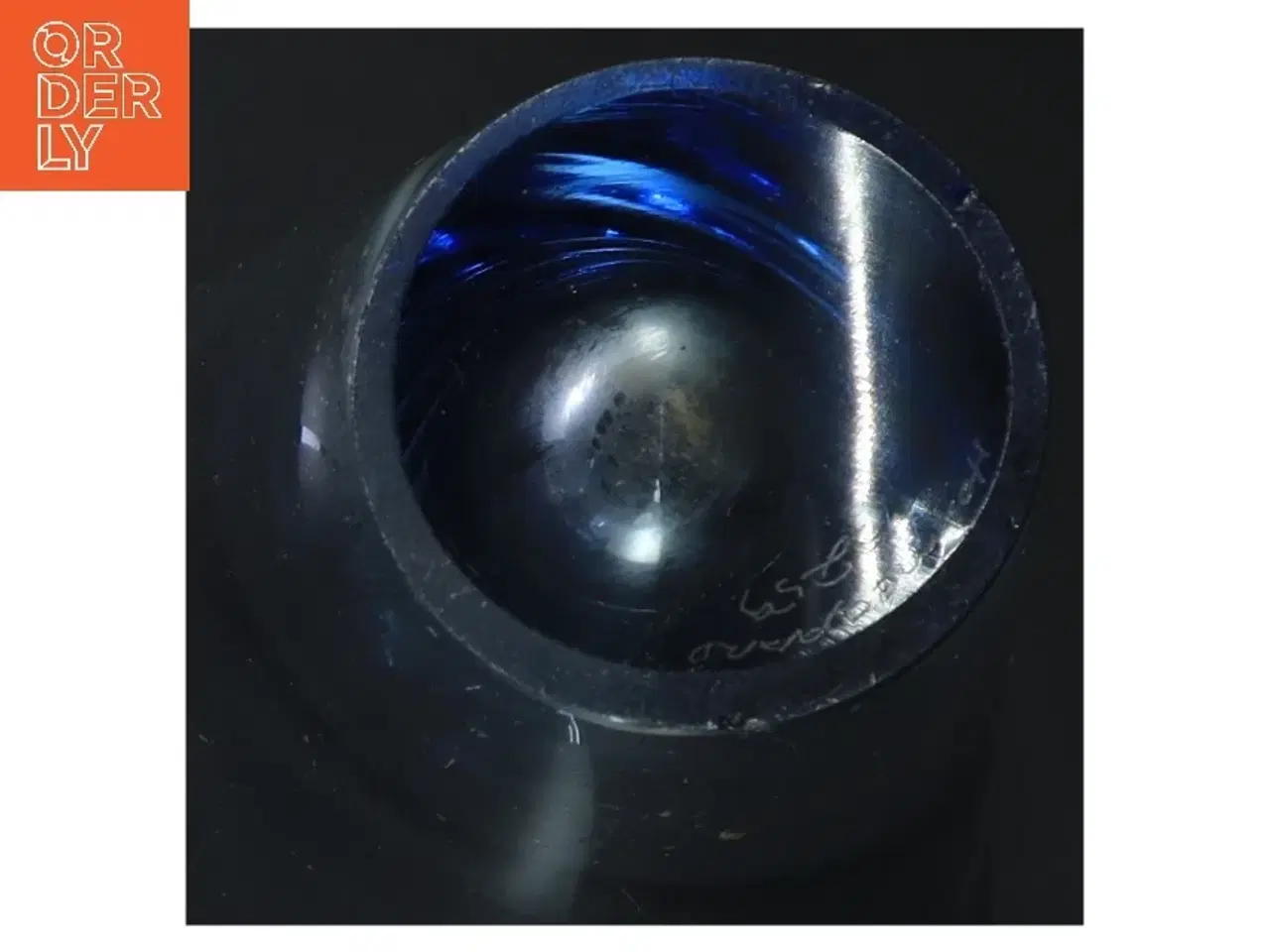 Billede 3 - Smuk Holmegaard Akva Thule vase – 25 cm (str. Ø 14 cm Længde 25 cm)