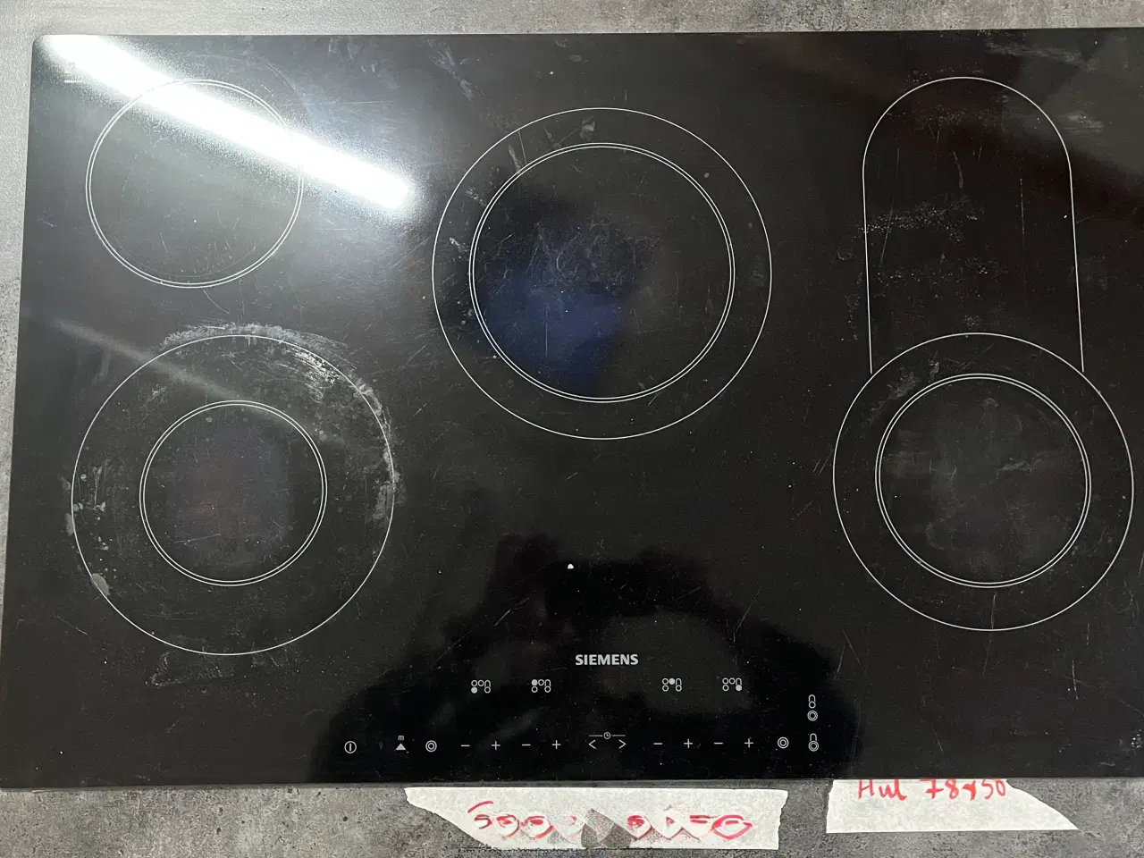 Billede 2 - Glaskeramisk kogeplade 80x50 cm med 5 kogezoner