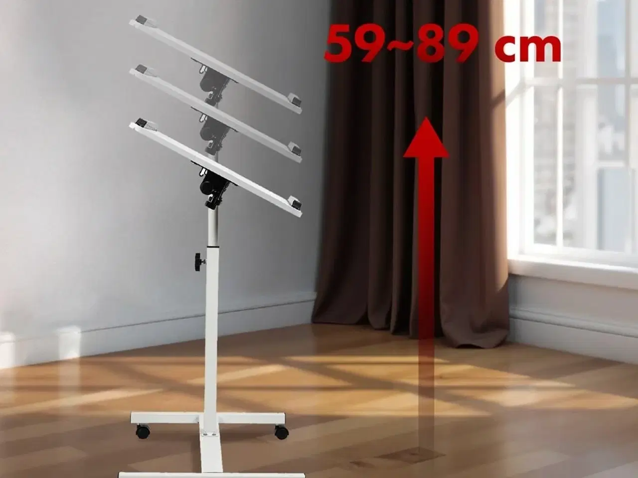 Billede 10 - Rullebord/sengbord med højdejustering 59–89 cm – Maclean, hvid