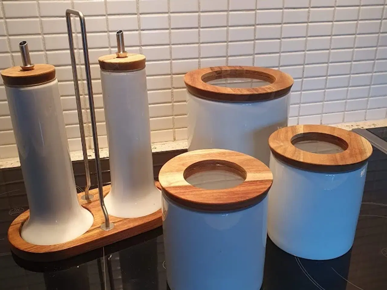 Billede 2 - Opbevaringskrukker og olie eddikesæt i porcelæn