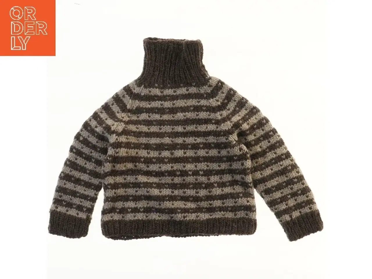 Billede 1 - Strikket uldsweater med rullekrave (str.  37x42 cm)