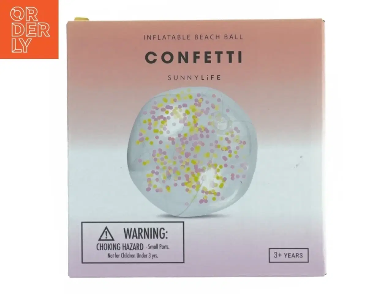 Billede 1 - Oppustelig strandbold med konfetti fra Sunnylife (str. Kasse 15,5 x, 14,5 x, 5 cm)