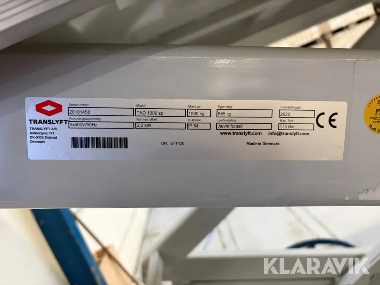 Billede 11 - Løftebord Translyft TAD 1000 sp