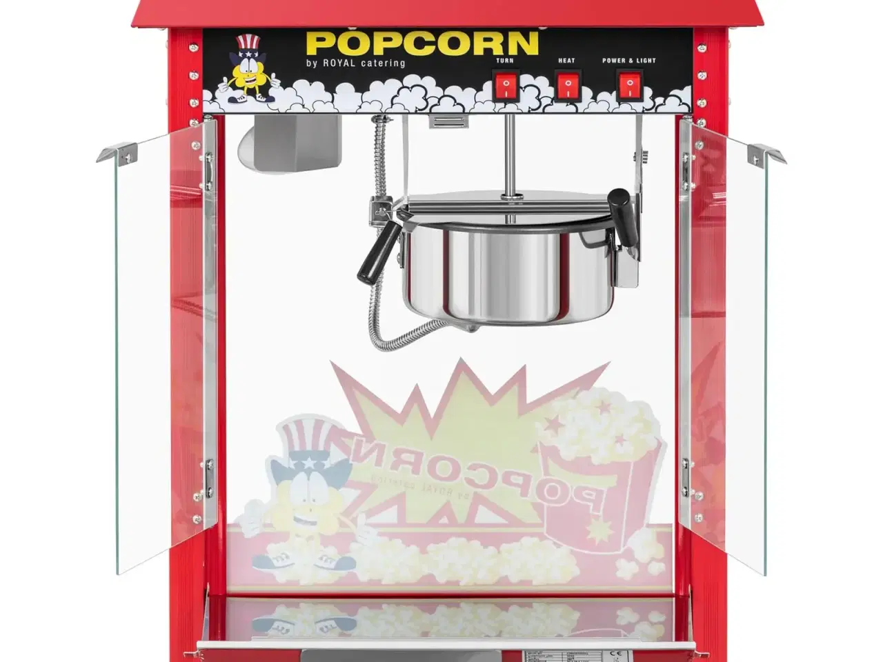 Billede 5 - Popcornmaskine lille 88 L – 1600 W – rustfrit stål