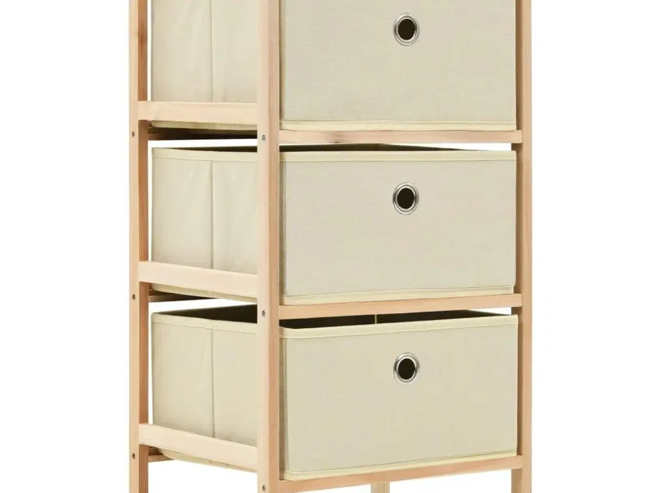 Billede 1 - Opbevaringsstativ med 3 stofkurve cedertræ beige