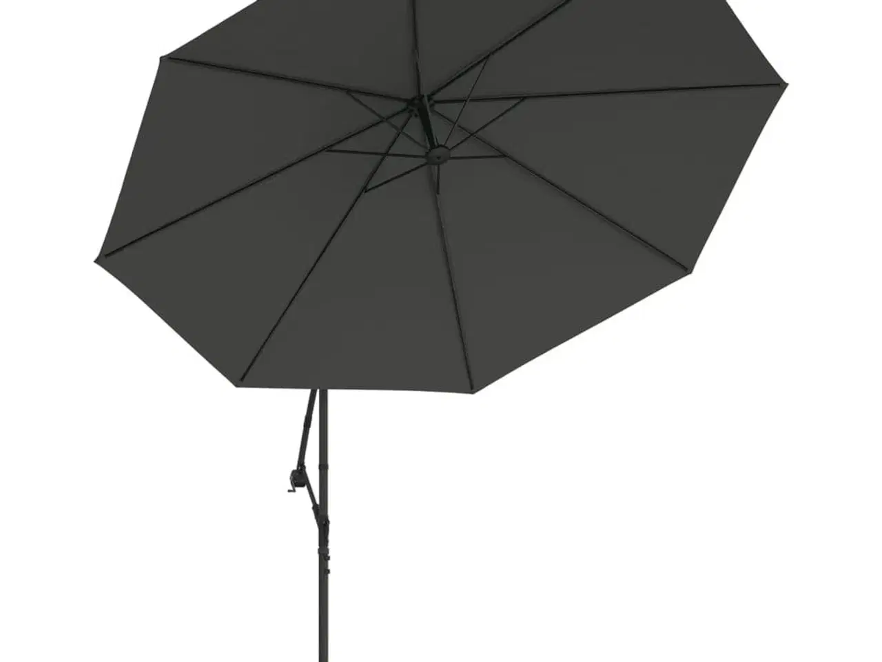 Billede 5 - Hængeparasol med LED-lys og metalstang 350 cm antracitgrå
