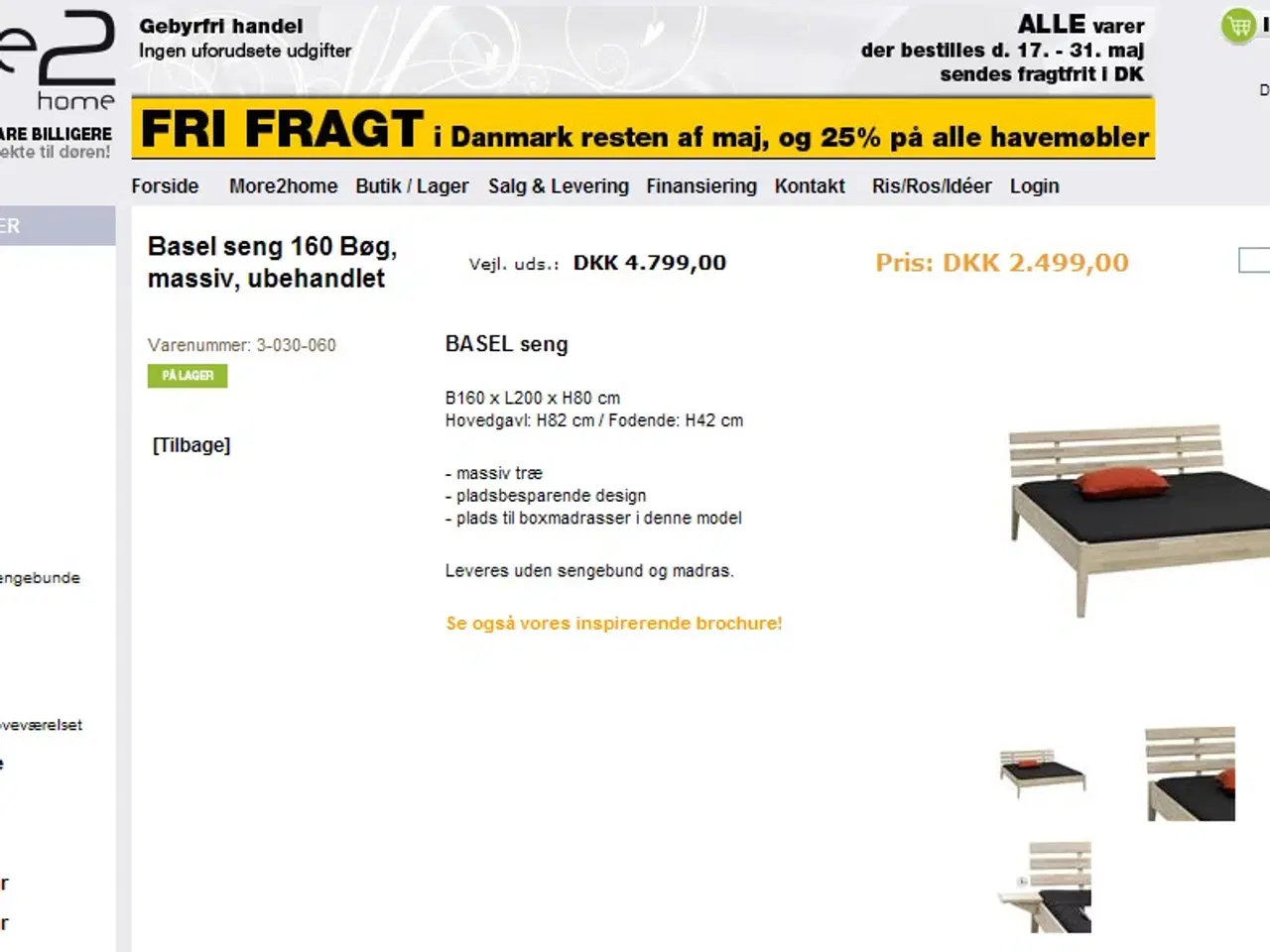 Billede 6 - Sengeramme 160x200 i bøg natur