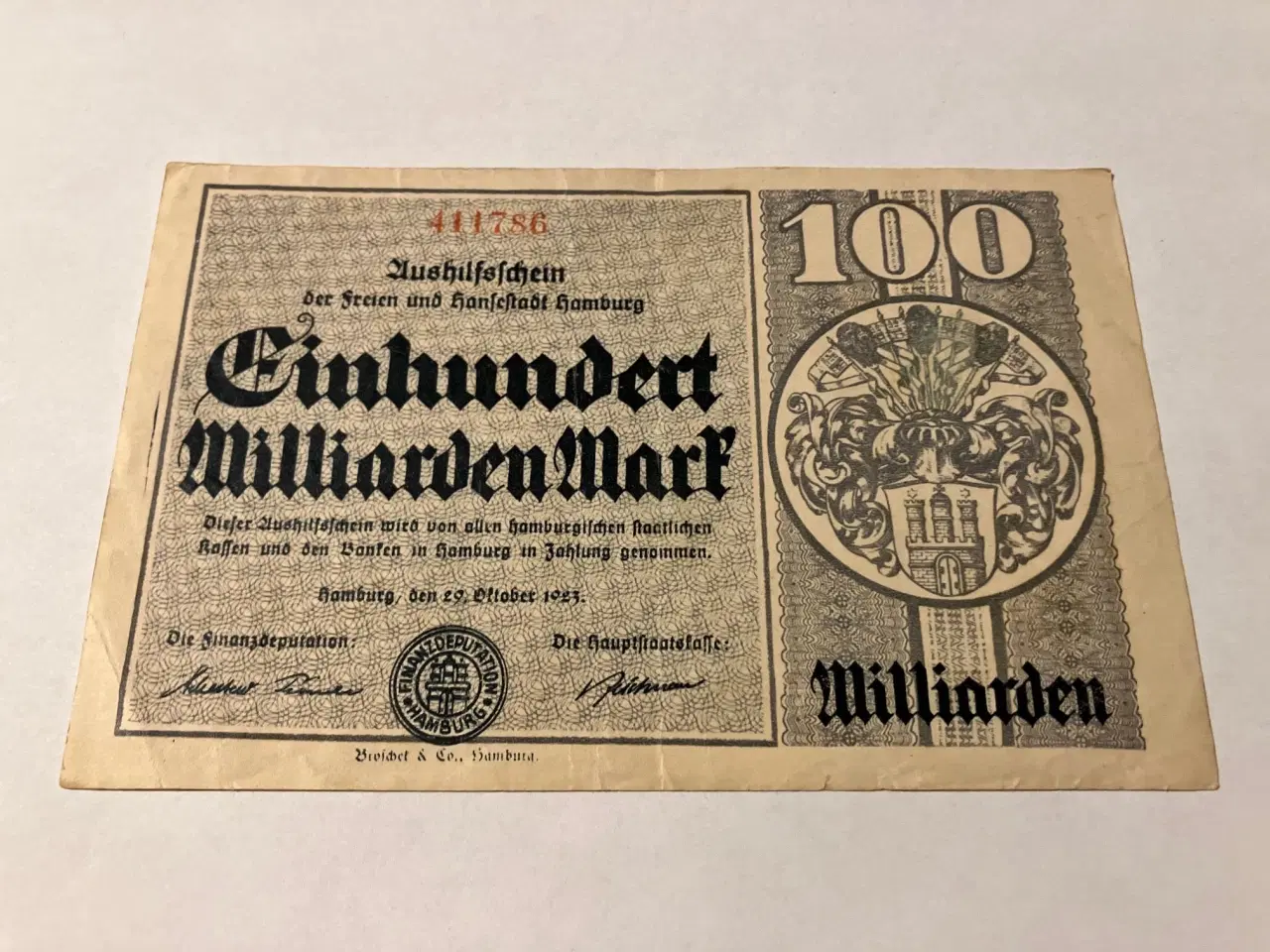Billede 1 - 100 Milliarden Mark Hamburg 1923