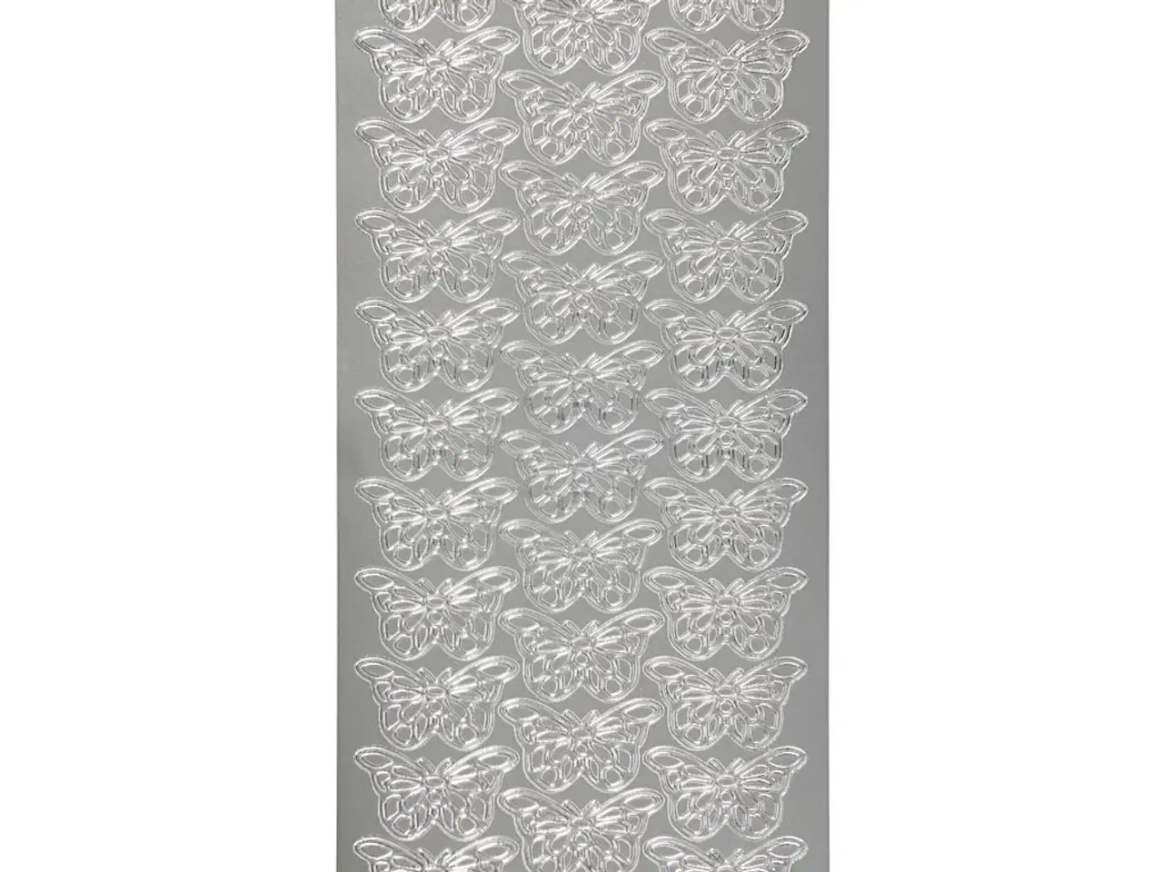 Billede 1 - Sølv Sommerfugle Stickers - 10x23 cm, 1 ark