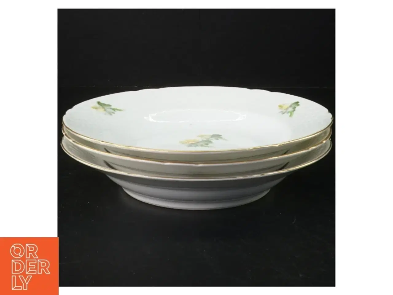 Billede 1 - Dybe porcelænstallerker med Erantismotiv (3 stk) fra B&G (str. Ø 21 cm)
