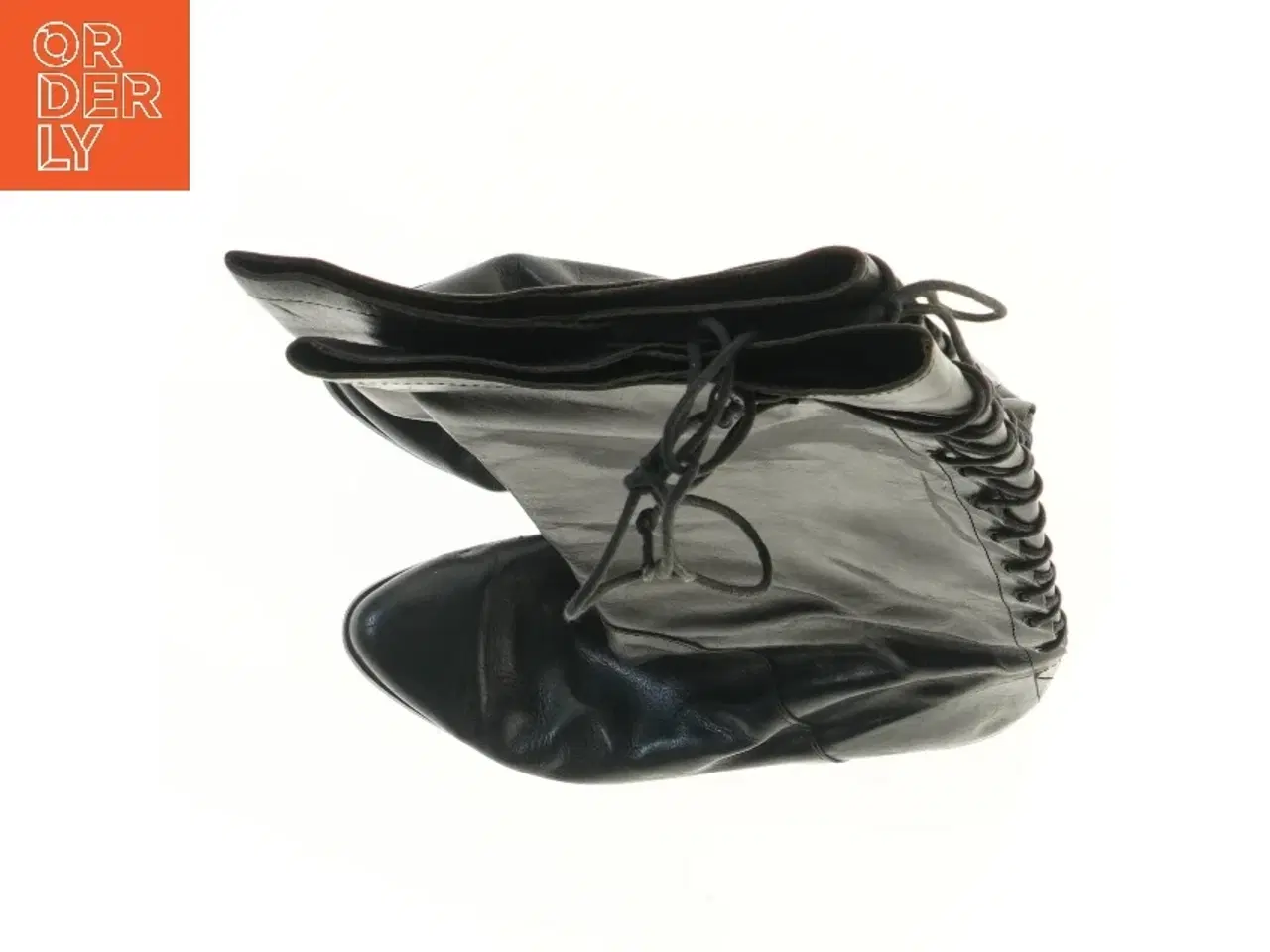 Billede 2 - Sorte knæhøje støvler med snøre (str. 37 )