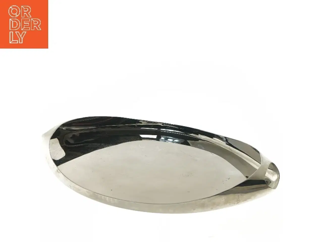 Billede 3 - Rund serveringsbakke i stål fra Georg Jensen (str. Ø 33 cm)